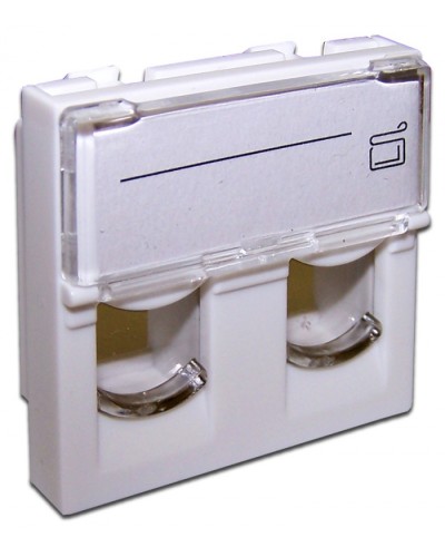 Вставка 45x45 на 2 модуля, со шторкой и увеличенным окном маркировки, белая LANMASTER (LAN-SIP-24L-WH) в Йошкар-Оле Коннекторы и разъемы Pintop.ru