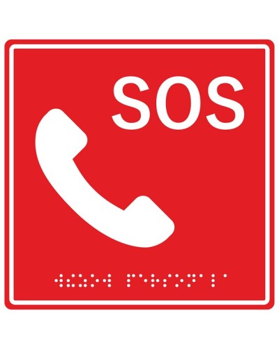 Табличка тактильная с пиктограммой SOS с трубкой Hostcall MP-010R2 в Йошкар-Оле Система оповещения и трансляции Hostcall Pintop.ru