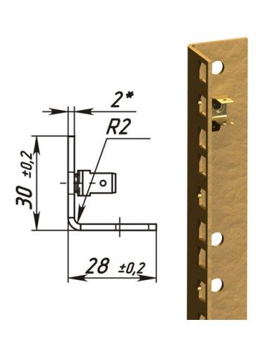 Направляющие L-образные для шкафов 24U (2 шт/уп.) TLK TLK-VNS2-L-24U в Йошкар-Оле Полки для шкафов и стоек Pintop.ru