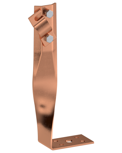 Держатель проводника круглого 6-10мм винтовой угловой скрученный h=140мм медь IEK (ZDP87-50-1-16-140) в Йошкар-Оле Крепеж Pintop.ru