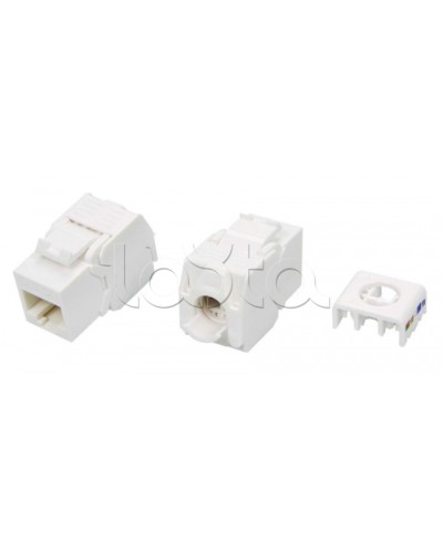 Вставка Keystone Jack RJ-45(8P8C) Hyperline KJ8-8P8C-C5e-180-TLS-WH в Йошкар-Оле Модули Keystone Pintop.ru