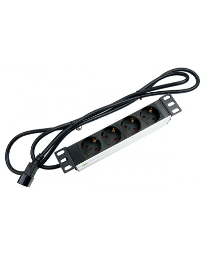 Блок евророзеток для 10 шкафов, горизонтальный, 4 розетки, 10 A Cabeus PDU-4P-2IEC в Йошкар-Оле Блоки розеток Pintop.ru
