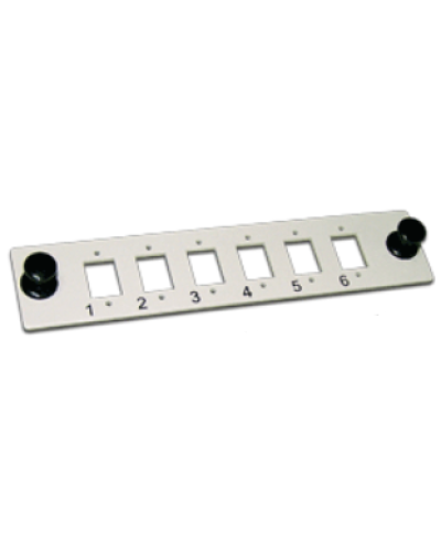 Панель адаптерная на 6 ST адаптеров, серая LANMASTER LAN-FP-ST в Йошкар-Оле Аксессуары для стоек и шкафов Pintop.ru