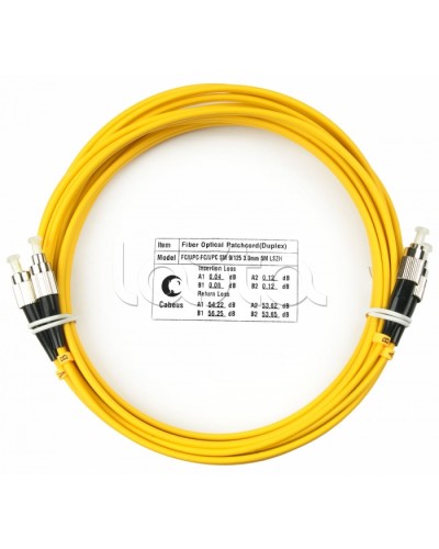 Шнур оптический duplex FC-FC 9/125 sm 7м LSZH Cabeus FOP(d)-9-FC-FC-7m в Йошкар-Оле Патч-корды оптические Pintop.ru