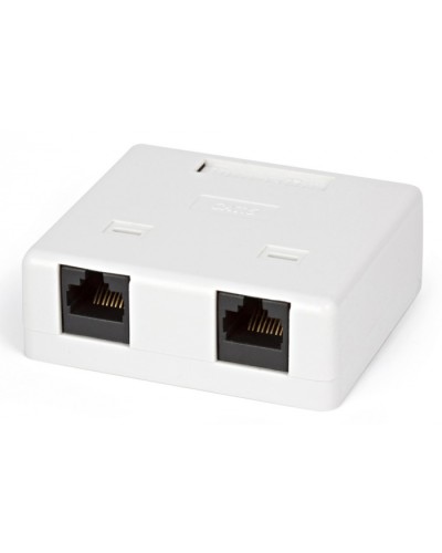 Розетка компьютерная RJ-45(8P8C) Hyperline SB1-2-8P8C-C6-WH в Йошкар-Оле Розетки компьютерные и телефонные Pintop.ru