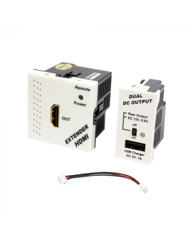 Конвертор RJ45-HDMI, приемник + БП формата Mosaic, 45x45мм + 22.5х45мм, белые LANMASTER (LAN-SIP-23HDMI/RX-WH) в Йошкар-Оле Медиаконвертеры Pintop.ru