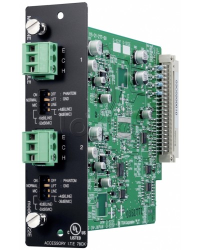 Модуль микрофонных / линейных входов (моно, 20 бит) TOA D-922E в Йошкар-Оле Системы оповещения и трансляции TOA Pintop.ru